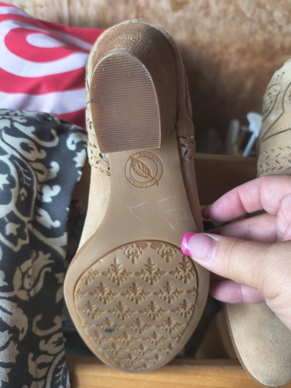 Suede Ankle Booties in Tan - Picture 3 of 3